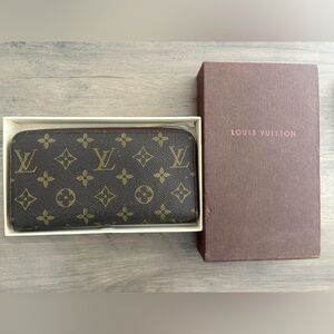 Louis Vuitton Brown and Gold Monogram Zipper Wallet